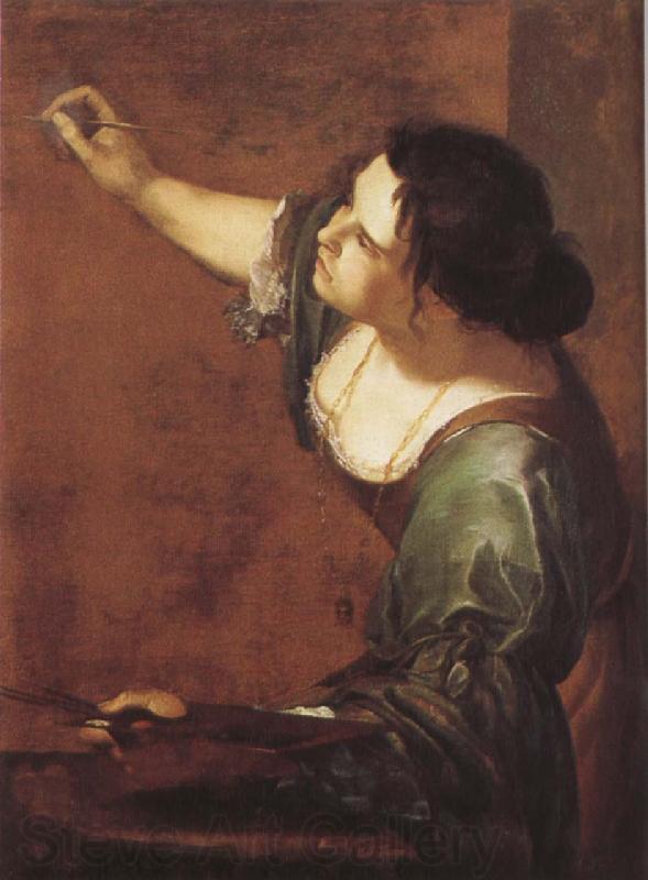 Artemisia  Gentileschi Sjalvportratt as allegory over maleriet France oil painting art